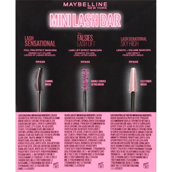 BNIB Maybelline New York Mini Lash Bar Limited Edition Kit Very Black 3 pc. - Picture 4 of 4